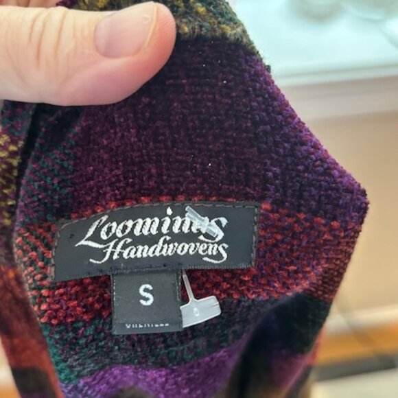 Loominus Handwovens plaid rayon chenille jacket, size M - Picture 4 of 9